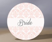 Pocket Mirror - Bride Soft Pink 3.5 inch Pocket Mirror with Gift Bag