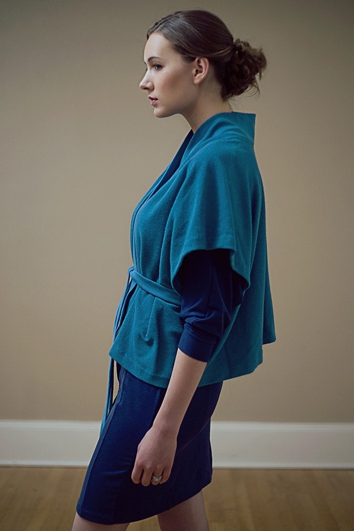 SALE SALE Hand Dyed Teal Bamboo Wrap