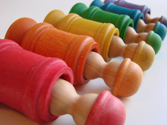 Hide N Seek Neighborhood Playset - A Montessori and Waldorf Inspired Rainbow Wooden Toy