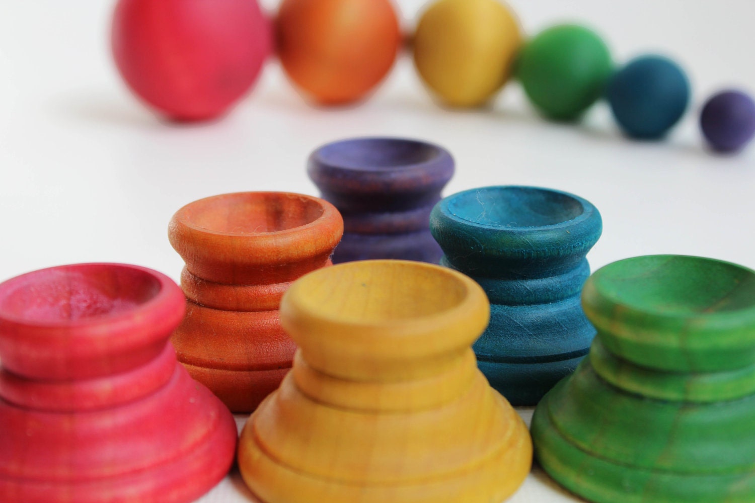 Balance Balls - A Montessori and Waldorf Inspired Wooden Ball Balance and Differentiation Game