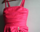 SALE Pink Patra Cocktail Dress with Bow and Rhinestones