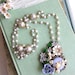 Happy Spring 15% off Sale Mother's Day Gift - Something Blue Repurposed Vintage Jewelry Shabby Chic Wedding Collage Necklace
