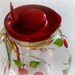 Modello Glass Pitcher with Hand Painted Cherries and Ice Chamber