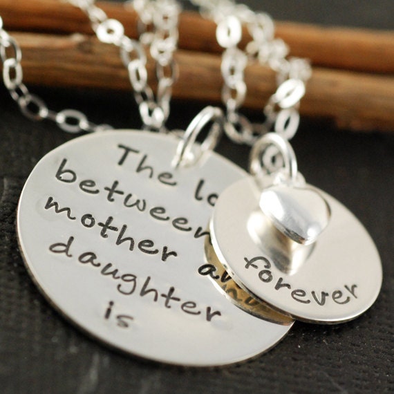 The Original Hand Stamped Mother & Daughter Necklace  - Personalized Jewelry - Sterling Silver Hand Stamped Jewelry
