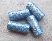 Blue Mists - polymer clay art bead set