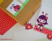 Ladybug Garden Kawaii Stationery Set - Printable PDF 0077