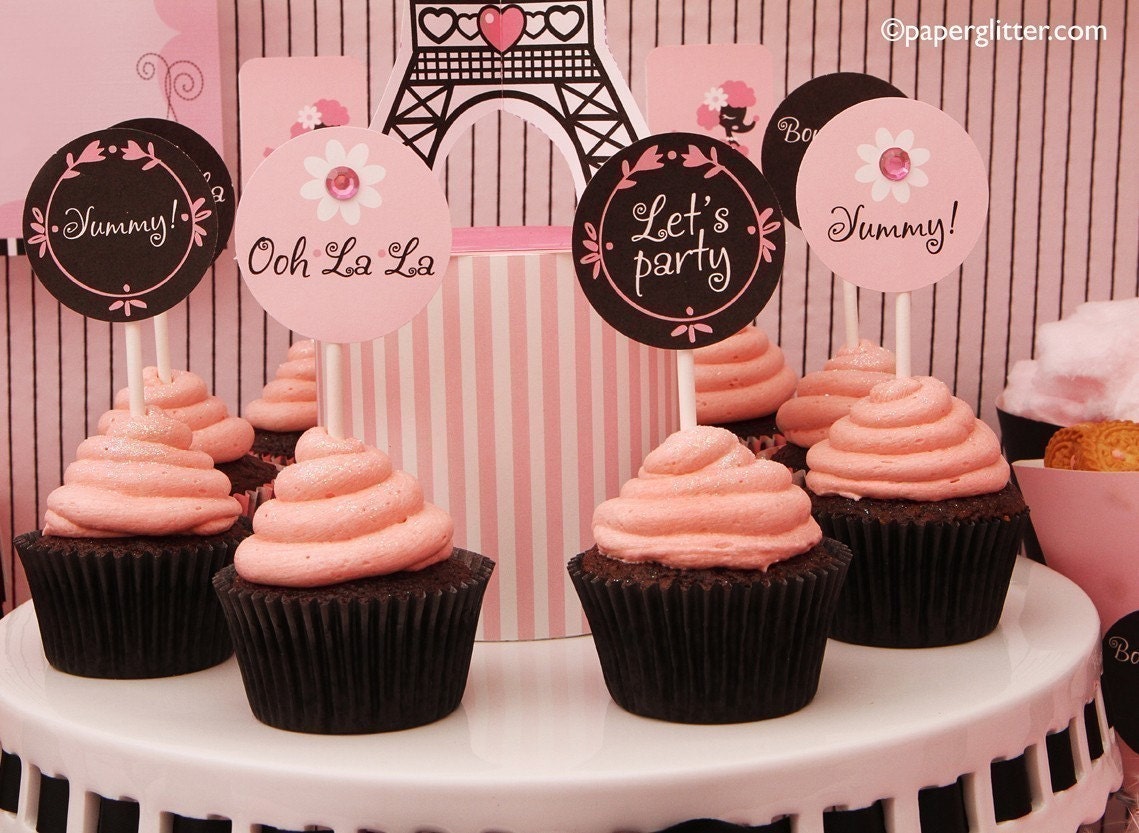 Paris Ooh La La Party Invitation and Kit, Printable Supplies and NON-Birthday Girl Theme - Printable Party Kit PDF Complete Set 0035