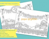 Strawberry Party Printable Decoration or Coloring Sheet Backdrop Printable Wall Decor  3 x 4 feet - Editable Text Printable PDF 0108