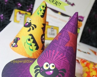 Halloween Printable Party Decoration Kawaii Kit - Editable Text Printable PDF-You type in the text to personalize. Complete Set 0011