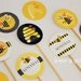 Bee Bumble Bee Printable Party Kit yellow black with invitations and decorations - Editable Text Printable PDF - 0133