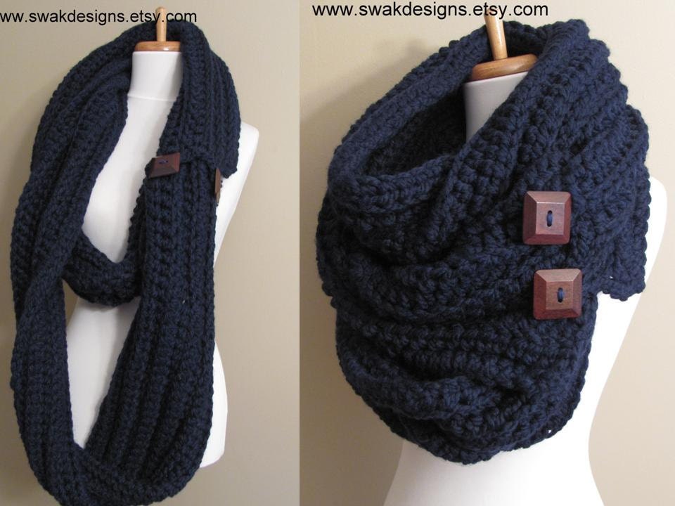 Eternity Scarf Oversized Wool Scarf Convertible Tundra Infinity Scarf Navy or CHOOSE Your Color Pinterest Favorite