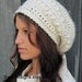 Alpaca Wool Slouchy Hat - Slouchy Bobble Beanie Winter White or CHOOSE Your color Hand Knit Hat