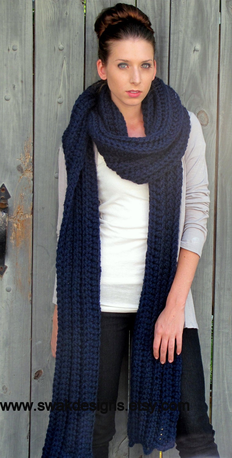 Eternity Scarf Oversized Wool Scarf Convertible Tundra Infinity Scarf Navy or CHOOSE Your Color Pinterest Favorite