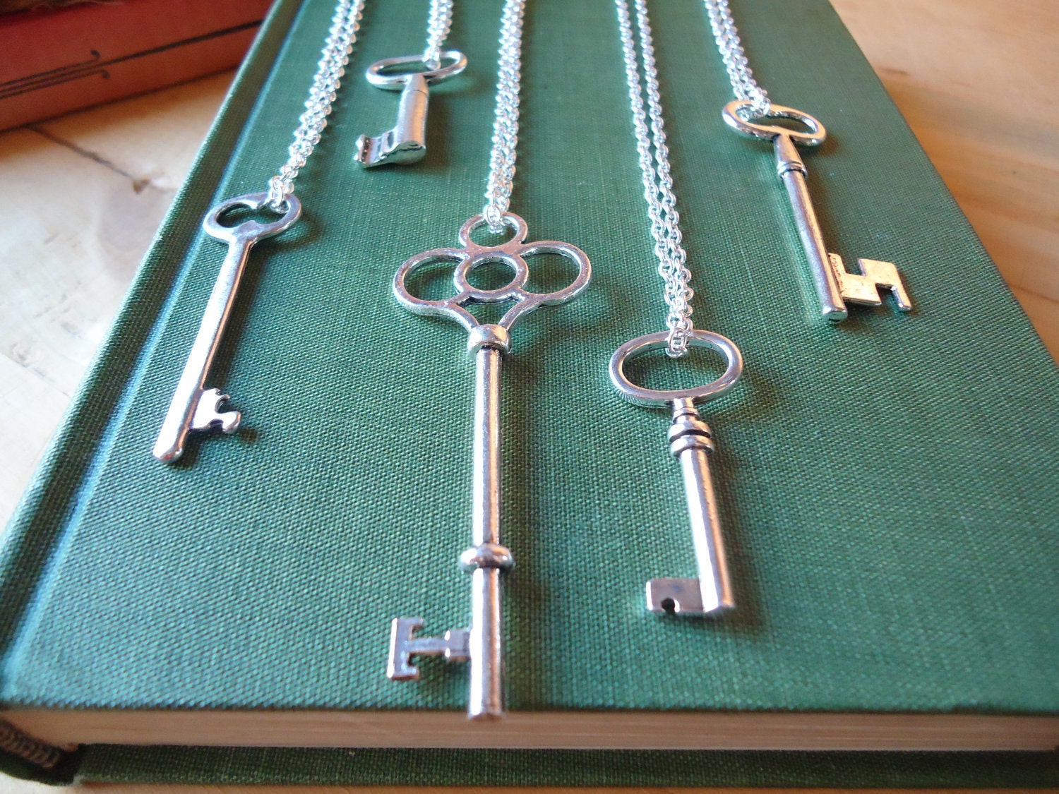 Silver Key Necklace: Large Skeleton Key No. 2, Long Silver Chain, Bohemian Gypsy Jewelry by AlpineGypsy on Etsy