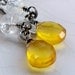 Wire wrapped jewelry handmade - Bright sunshine yellow chalcedony and moonstone gemstone sterling silver dangle earrings - Spring fashion