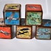 Room Decor Blocks - Vintage Airplane Childrens Blocks - Set of 7 Childrens Blocks - By You're It Kids