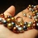 Freshwater Pearl Necklace / Elegant Large Gold Vermeil Clasp / Colored Pearls