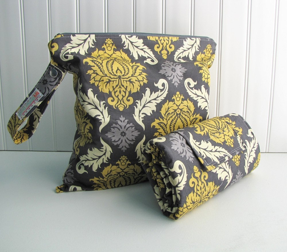 Diaper Changing Pad and Wet Bag - Nappy Change Mat and Nappy Bag - You choose Fabric - Made to Order