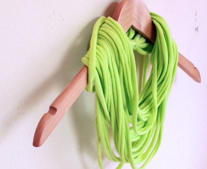 Fabric Necklace Scarf Neon Green Unisex Eternity Neckwear