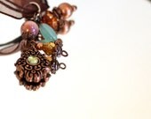 Charm Necklace Vintage pieces Copper charms