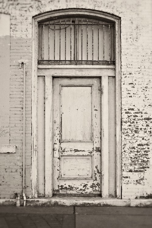 Portal - 8x12 Fine Art Photography Print - door doorway brick blackandwhite grey texture urban photograph