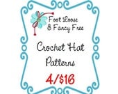 Crochet Hat Pattern Bundle 4 PDF Cloche Hat Beanie Patterns for Sixteen Dollars, Flower Patterns Included, Szes Newborn-Adult Easy Fit