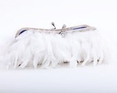 Juliet Clutch - White with Crystal