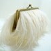 Ostrich Feather Bridal Clutch in Ivory and Gold
