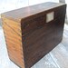 Vintage wood file box with dovetailed corners, Mead's File Index, oak box, small size