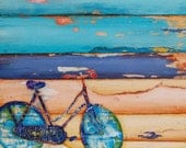 Bicycle at Beach - "The Proper Use for the Kickstand"-Fine Art Print 11x14