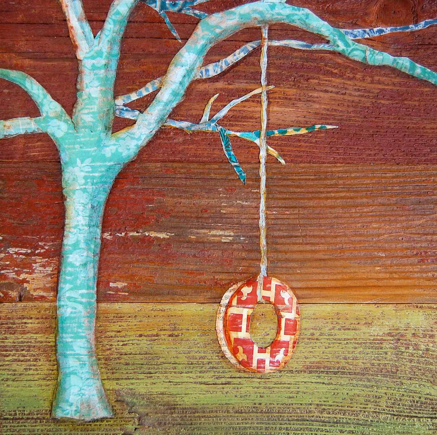 Retro Tire Swing on Tree - "Things will Swing Back" - Fine Art Print 8x10