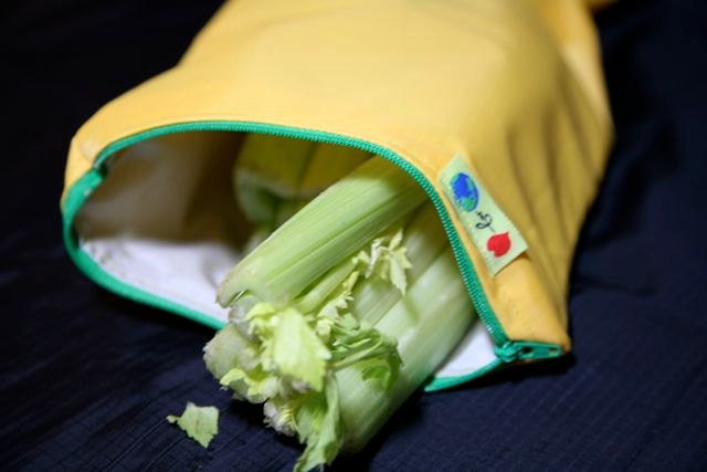 X Long Celery bag Reusable zipper storage