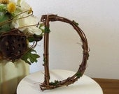 Wedding Cake Topper 4" Rustic Personalized Grapevine Letter - Basic Print Style - Any Letter