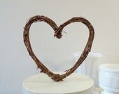 Wedding Cake Topper 6" Rustic Grapevine Heart