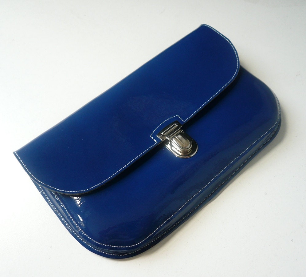 Royal Blue Patent Leather Clutch