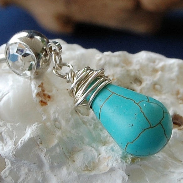 Belly Ring / Belly Jewelry / Turquoise Drop