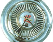 SALE:  Hubcap Clock, Rambler '60s, with dots for numbering  (v 11 14 hub cap)