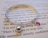 Sterling Silver Amethyst Birthstone (February)  Bangle - Baby/Toddler