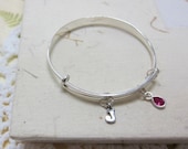 Red strawberry bangle (baby or toddler - choose your own letter)