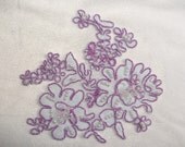 Red-Violet Lace, dress lace, headpiece, hat, wedding, sewing, beaded,long bead