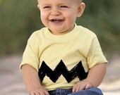 3T Cartoon Charlie Yellow Black Zig Zag kids boys peanuts toddler retro vintage comics brown unique gift Tee Shirt T-Shirt unique Teeshirt