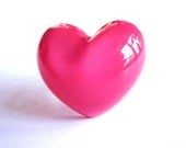 Pink heart - Resin ring - All sizes