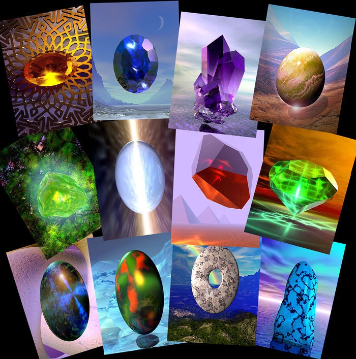 Birthstone / crystal birthday cards - pack of 12 assorted.