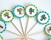 Palm Tree Breeze Cupcake Toppers