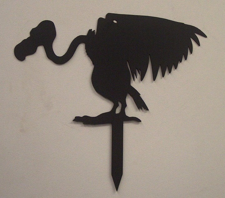 Buzzard Vulture Metal Art Halloween Yard Sign - Free USA Shipping