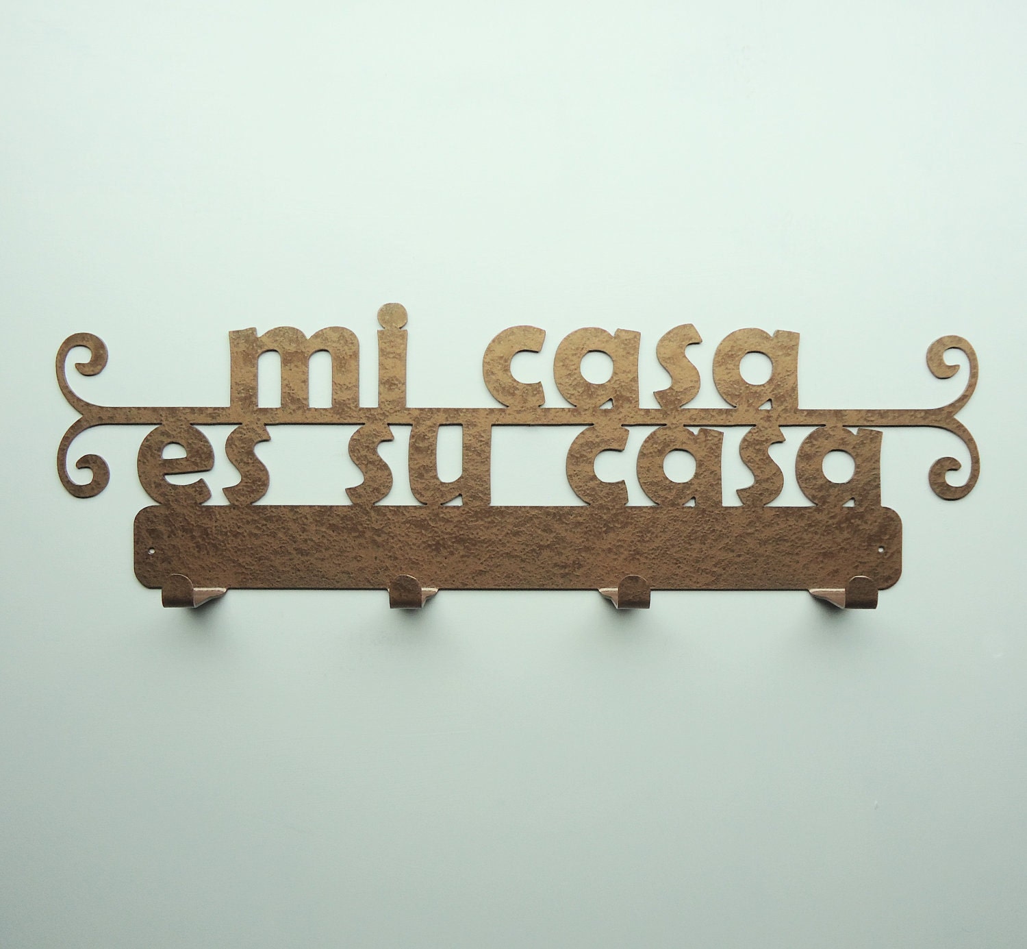 Mi Casa Es Su Casa Metal Art Coat Rack - Free USA Shipping