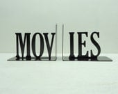 Movies Text Metal Art Bookends - FREE USA Shipping