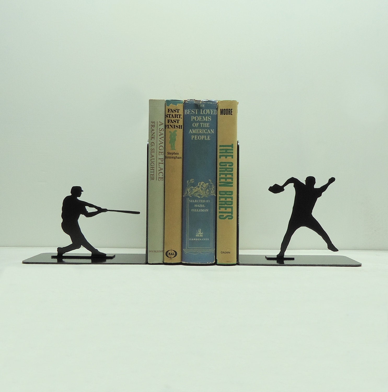 Baseball Metal Art Bookends - Free USA Shipping