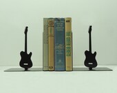 Electric Guitar Metal Art Bookends - FREE USA Shipping