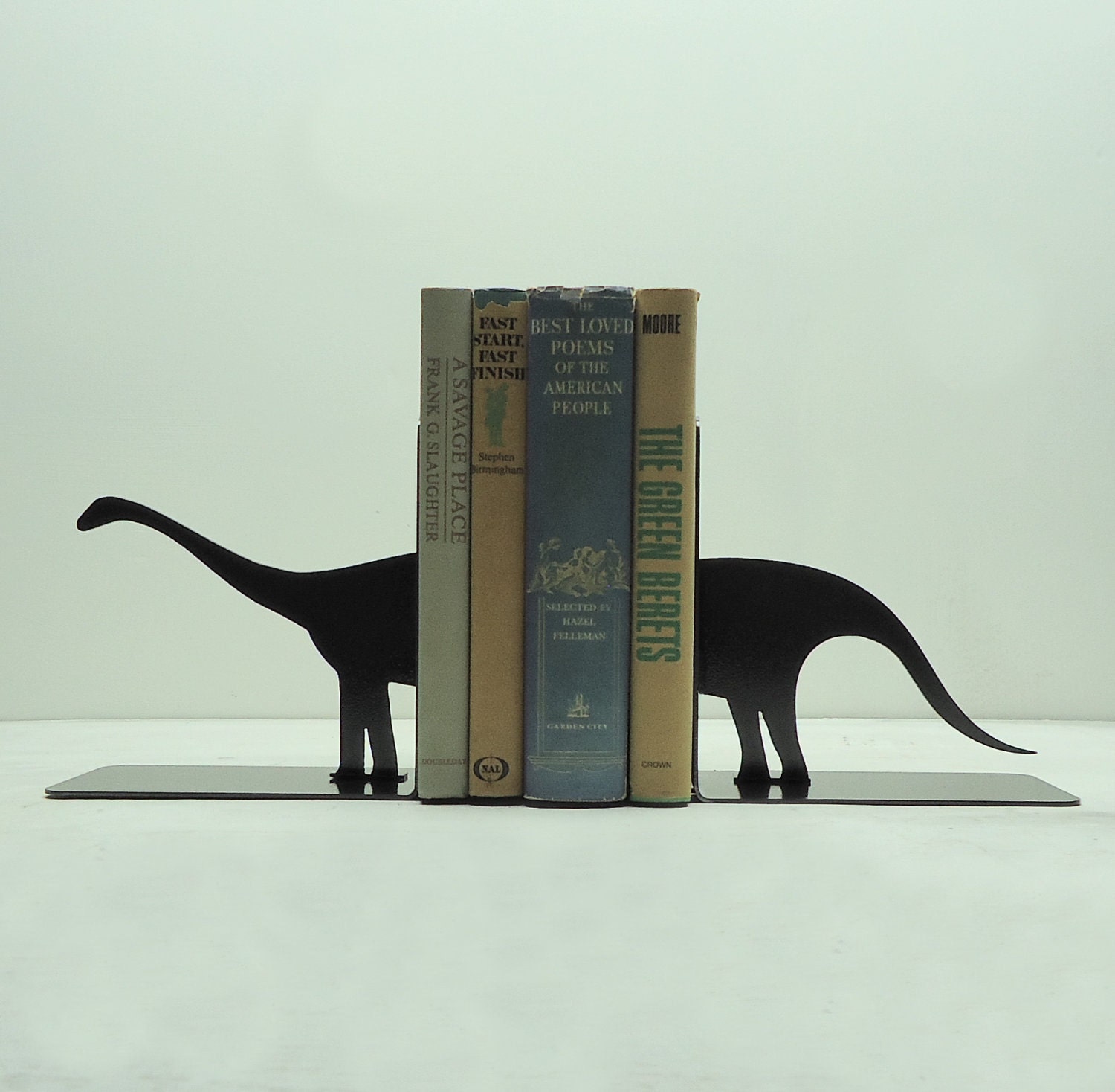 Brontosaurus Metal Art Bookends - Free USA Shipping